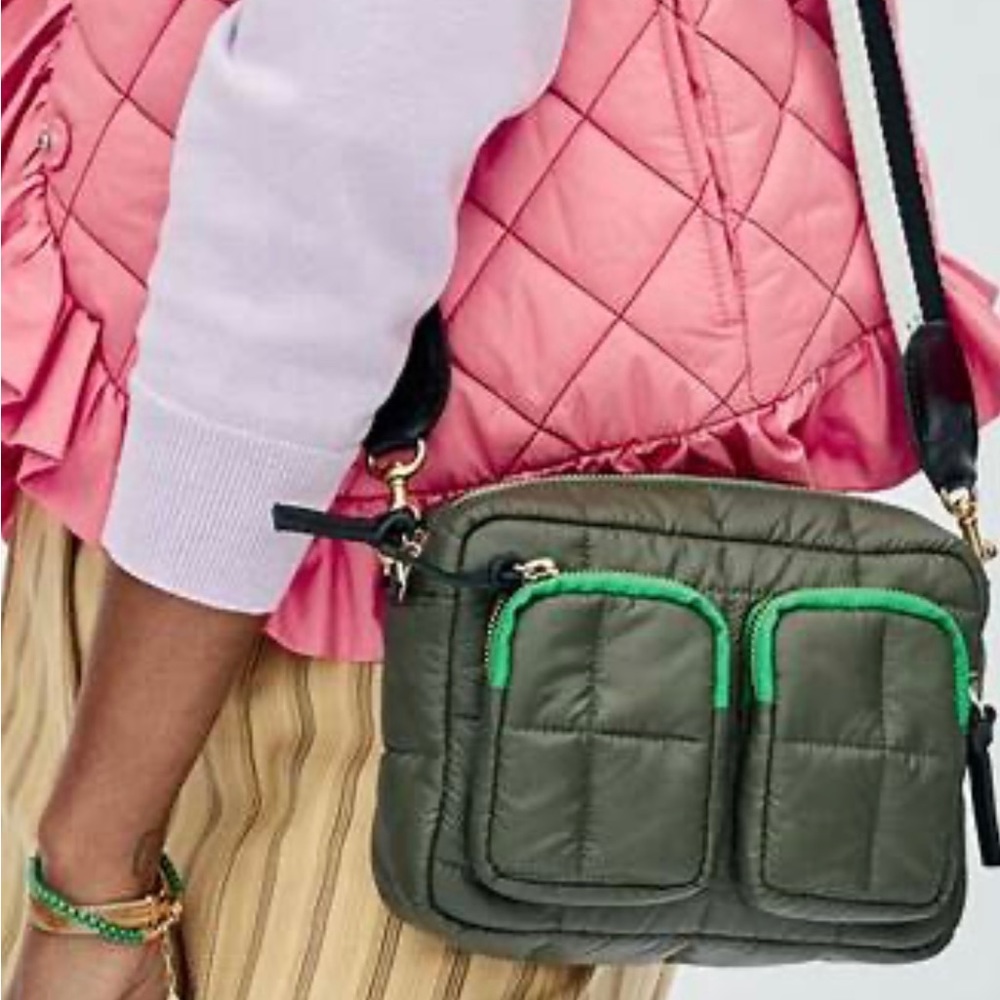 Clare V. Midi Sac Sportif- Army Quilted Puffer